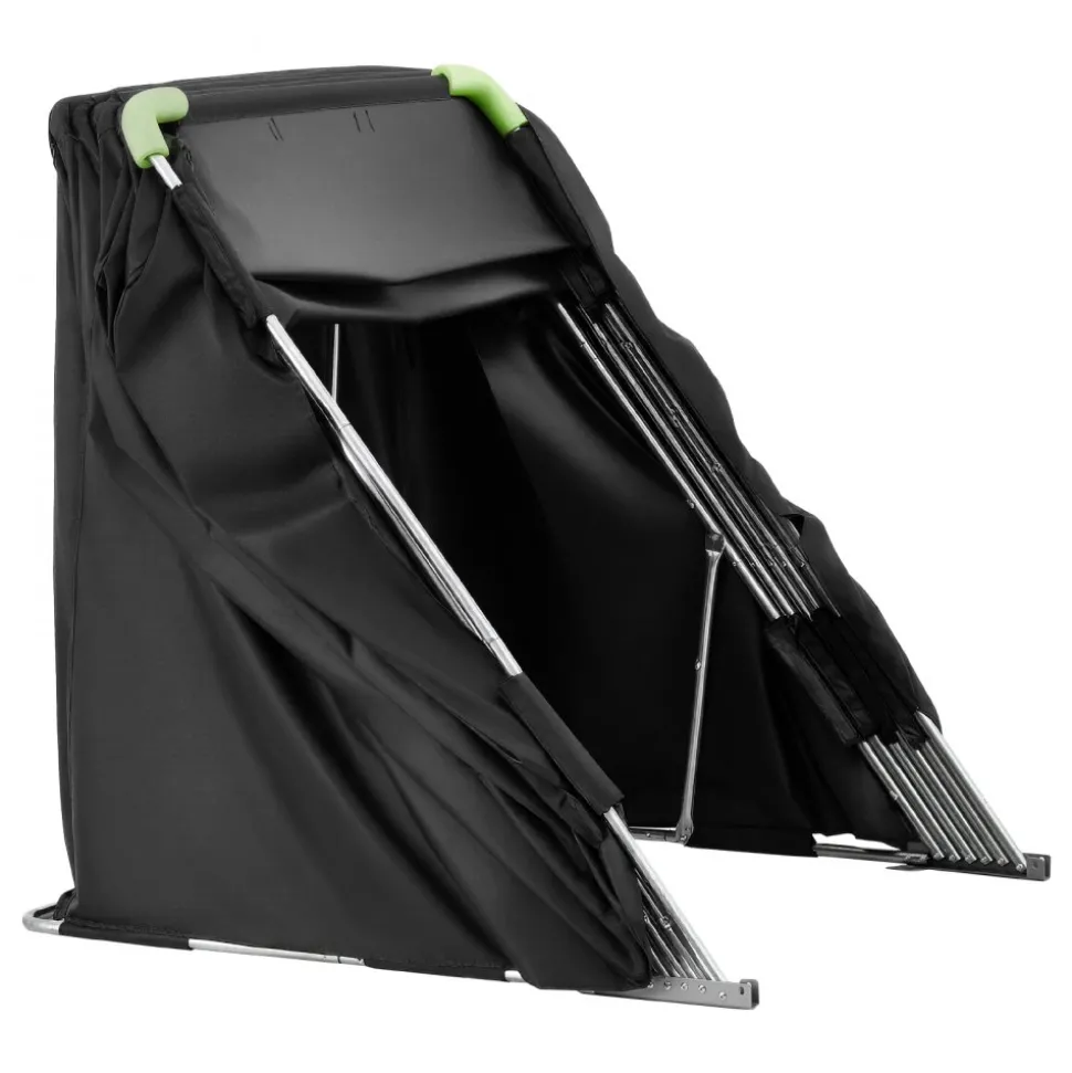 VEVOR Motorcycle Storage Shelter with Security Lock, 600D Oxford Flip-Up Garage Tent, Heavy-Duty All-Weather Motorcycle Cover with Ventilation Windows, 110 x 43 x 63 in Outdoor Vehicle Shelter, Black