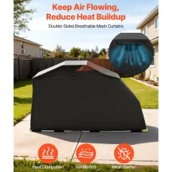 VEVOR Motorcycle Storage Shelter with Security Lock, 600D Oxford Flip-Up Garage Tent, Heavy-Duty All-Weather Motorcycle Cover with Ventilation Windows, 110 x 43 x 63 in Outdoor Vehicle Shelter, Black