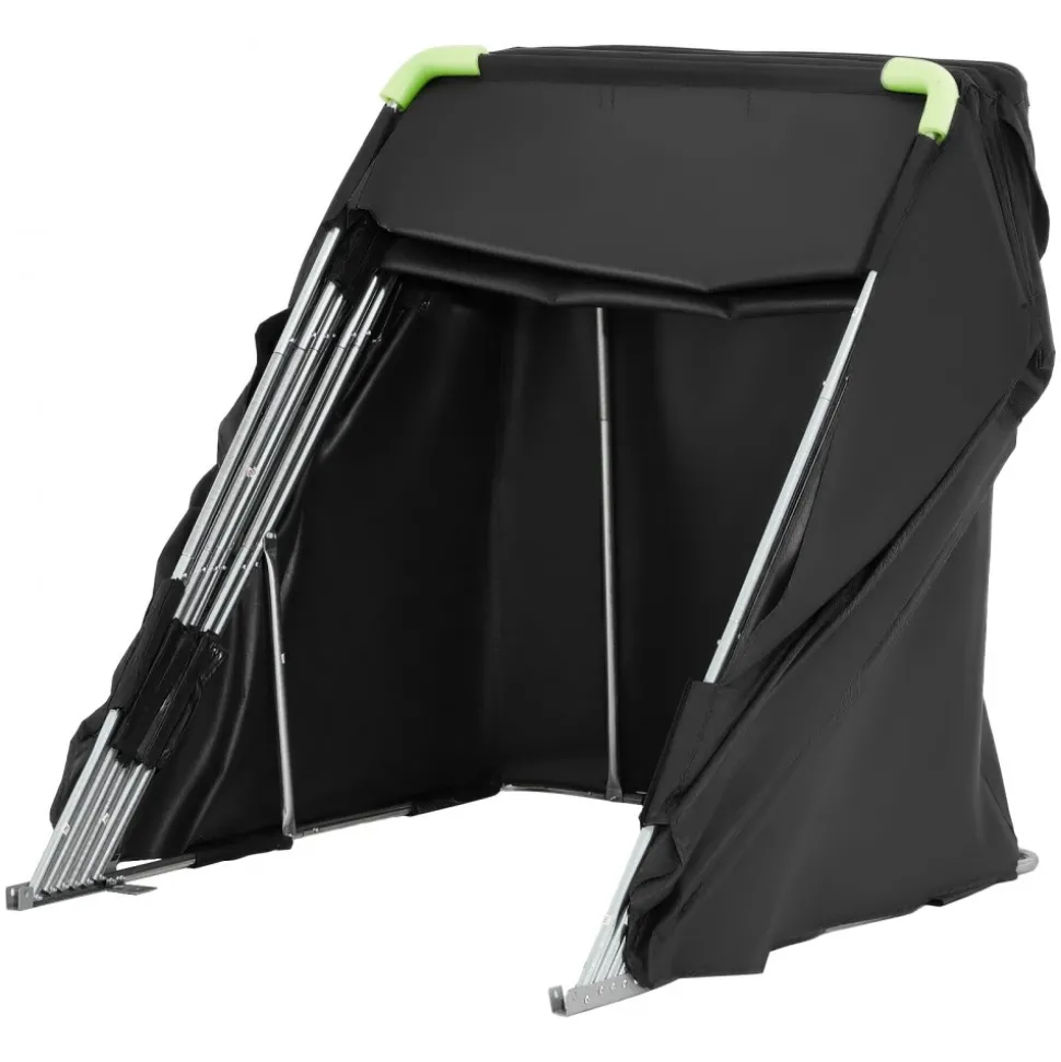 VEVOR Motorcycle Storage Shelter with Security Lock, 600D Oxford Flip-Up Garage Tent, Heavy-Duty All-Weather Motorcycle Cover with Ventilation Windows, 110 x 43 x 63 in Outdoor Vehicle Shelter, Black