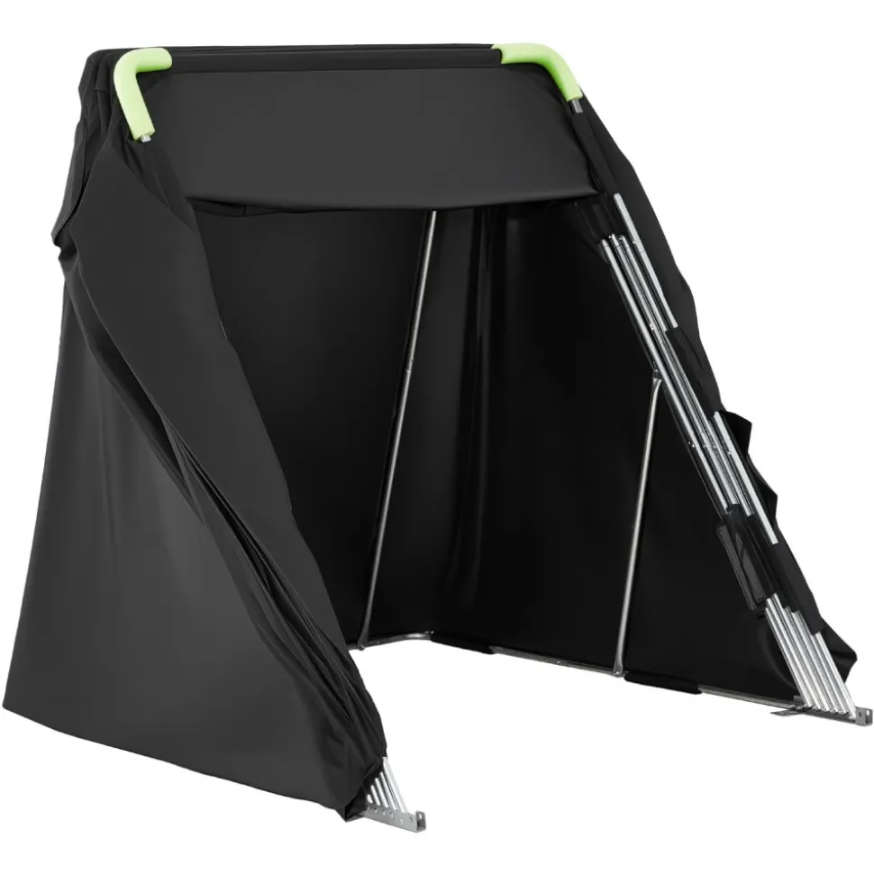 VEVOR Motorcycle Storage Shelter with Security Lock, 600D Oxford Flip-Up Garage Tent, Heavy-Duty All-Weather Motorcycle Cover with Ventilation Windows, 136x54x75 in Outdoor Vehicle Shelter, Black