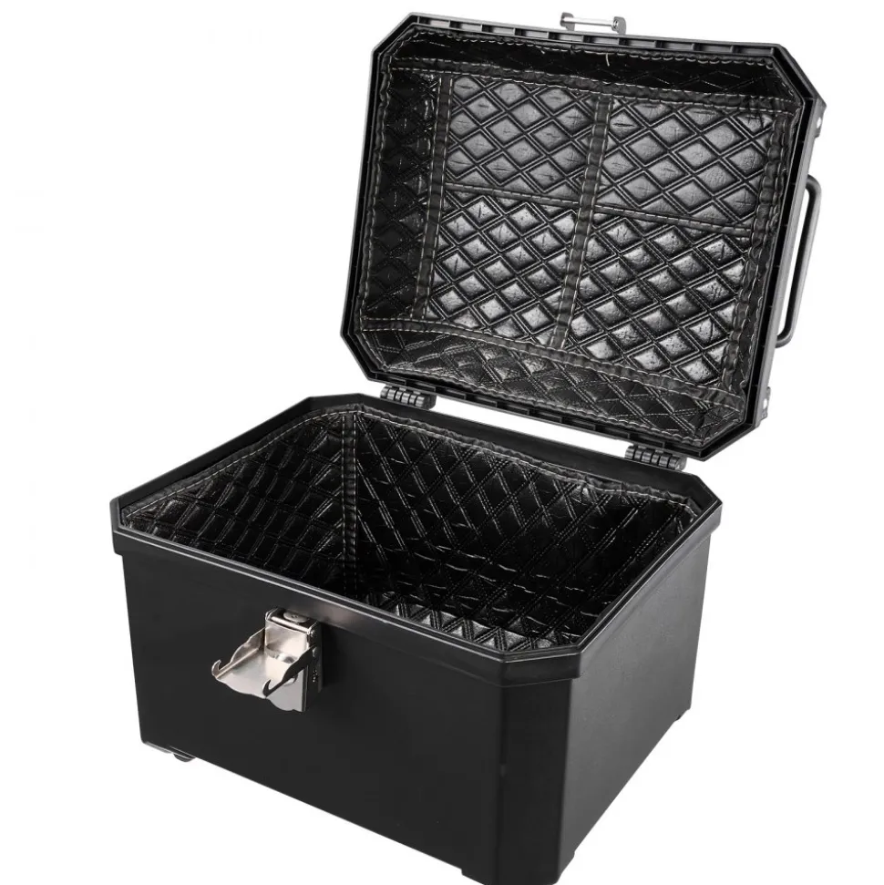 VEVOR Motorcycle Top Case 45L Universal Waterproof ABS Motorcycle Tail Case, Detachable Motorbike Top Box with Security Lock & Leather Liner for Luggage Storage