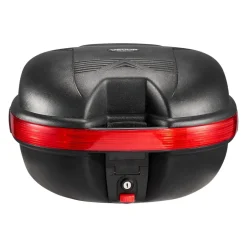 VEVOR Motorcycle Top Case 30L Universal Waterproof PP Motorcycle Tail Case, Detachable Motorbike Top Box with Security Lock & Backrest for Luggage Storage