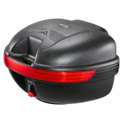 VEVOR Motorcycle Top Case 30L Universal Waterproof PP Motorcycle Tail Case, Detachable Motorbike Top Box with Security Lock & Backrest for Luggage Storage