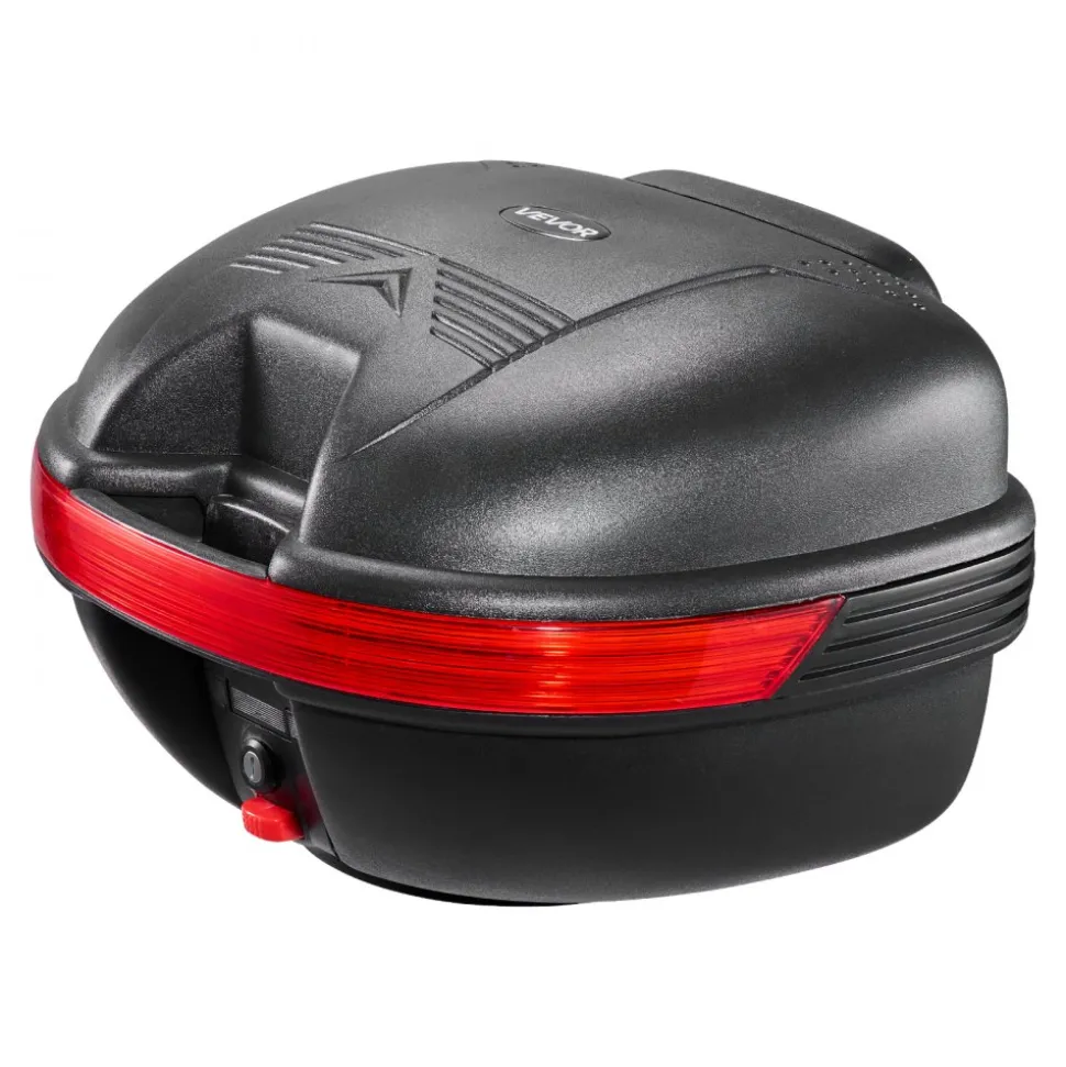 VEVOR Motorcycle Top Case 30L Universal Waterproof PP Motorcycle Tail Case, Detachable Motorbike Top Box with Security Lock & Backrest for Luggage Storage