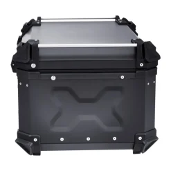 VEVOR Motorcycle Top Case, Universal Aluminum Alloy Motorbike Tail Box with Leather Lining, 65L Waterproof Detachable Motorcycle Top Box with Lock & Back Cushion, Fit for 99% of Motorcycle Frames
