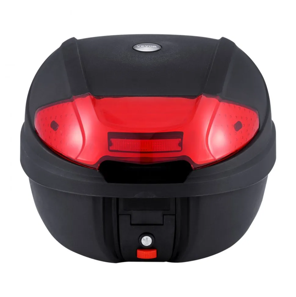 VEVOR Motorcycle Top Case, Universal Durable PP Material Motorbike Tail Box with Reflective Panel, 48L Waterproof Detachable Motorcycle Top Box with Multi-Hole Base, Fit for 99% of Motorcycle Frames