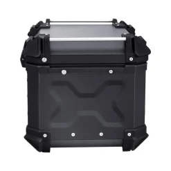 VEVOR Motorcycle Top Case, Universal Aluminum Alloy Motorbike Tail Box with Leather Lining, 45L Waterproof Detachable Motorcycle Top Box with Lock & Back Cushion, Fit for 99% of Motorcycle Frames