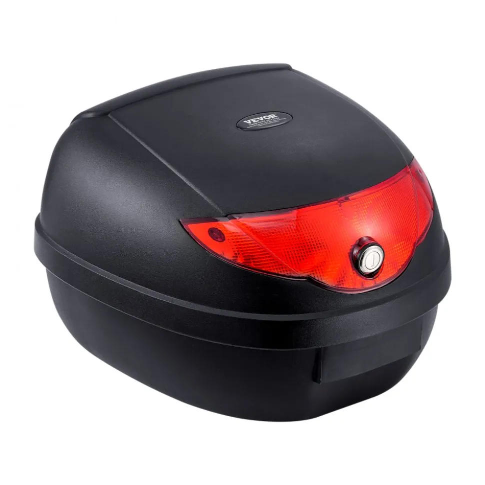 VEVOR Motorcycle Top Case, Universal Durable PP Material Motorbike Tail Box with Reflective Panel, 62L Waterproof Detachable Motorcycle Top Box with Multi-Hole Base, Fit for 99% of Motorcycle Frames