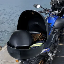 VEVOR Motorcycle Top Case, Universal Durable PP Material Motorbike Tail Box with Reflective Panel, 62L Waterproof Detachable Motorcycle Top Box with Multi-Hole Base, Fit for 99% of Motorcycle Frames