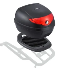 VEVOR Motorcycle Top Case, Universal Durable PP Material Motorbike Tail Box with Reflective Panel, 62L Waterproof Detachable Motorcycle Top Box with Multi-Hole Base, Fit for 99% of Motorcycle Frames
