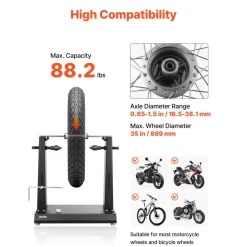 VEVOR Motorcycle Wheel Balancer, 88.2 lbs Capacity, Tire Balancer & Truing Stand with Adjustable Centering Cones and Truing Pointer, Balancing Tools for Most Motorcycles & Bicycles, 32-Inch Wheel Dia