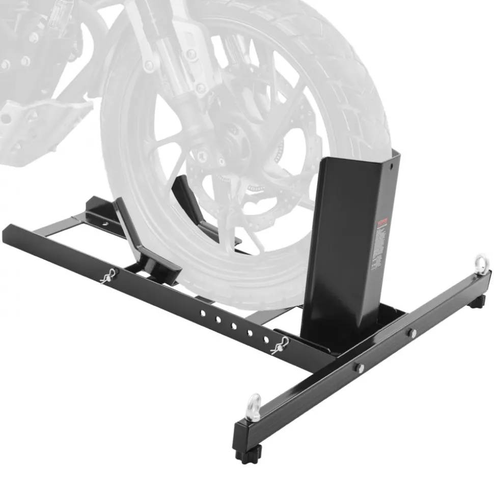 VEVOR Motorcycle Wheel Chock Upright, 1800 lbs Capacity, Heavy-duty Steel Motorcycle Front Wheel Stand with 6 Adjustable Holes, For 15"-22" Off-Road Motorcycles, Standard Motorcycles