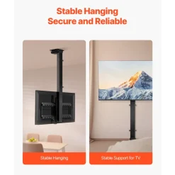 VEVOR Motorized Ceiling TV Mount, TV Wall Mount for 32 to 55 Inch TV, Electric Adjustable Ceiling TV Mount, Motorized Flip Down TV Mount Bracket with Max VESA 24 x 16 in, Fits TVs Up to 120 lbs