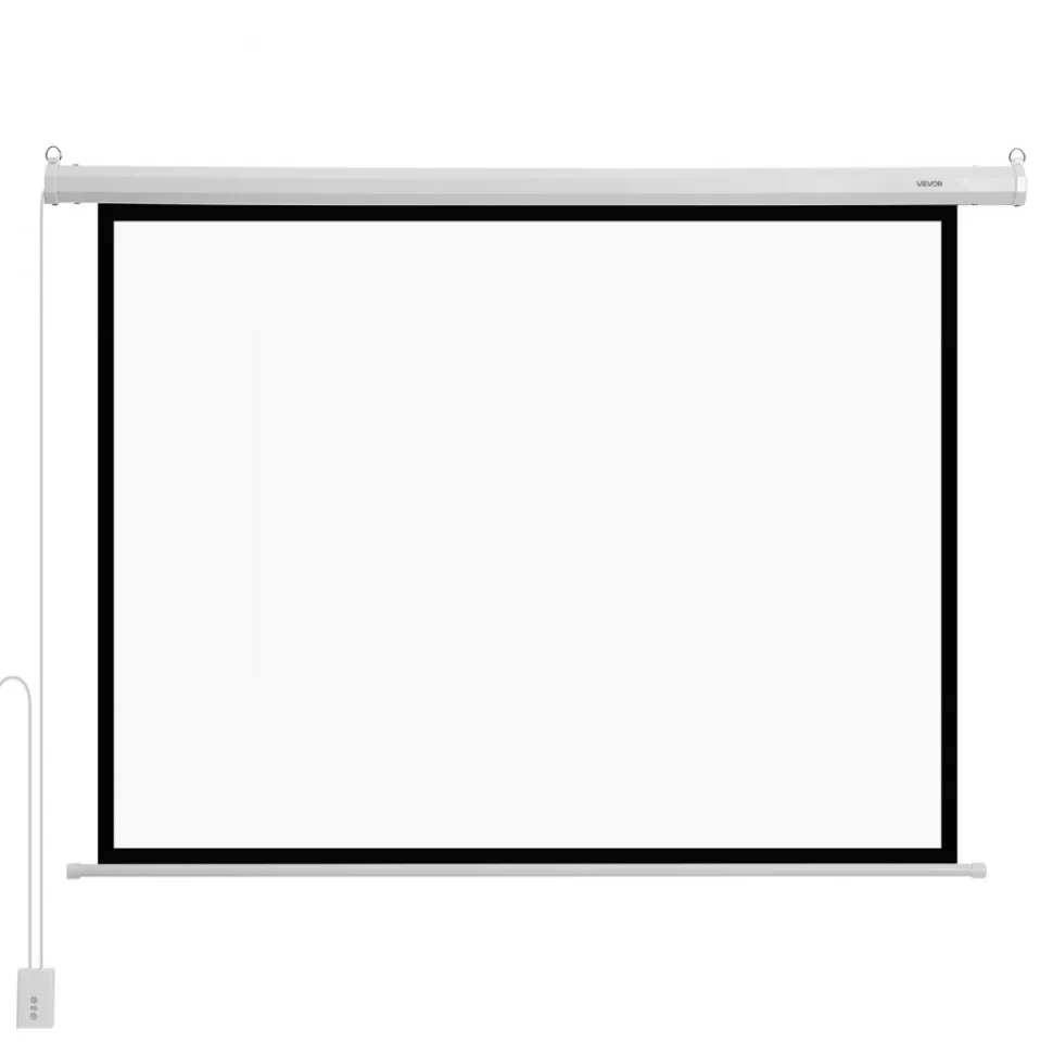 VEVOR Motorized Projector Screen, 72 inch 4:3 1080 HD Electric Projection Screen, Wall Mounted Projection Dispaly Projector with Remote Control, Automatic Movie Screen for Family Home Office Theater