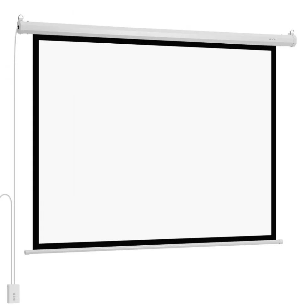 VEVOR Motorized Projector Screen, 72 inch 4:3 1080 HD Electric Projection Screen, Wall Mounted Projection Dispaly Projector with Remote Control, Automatic Movie Screen for Family Home Office Theater