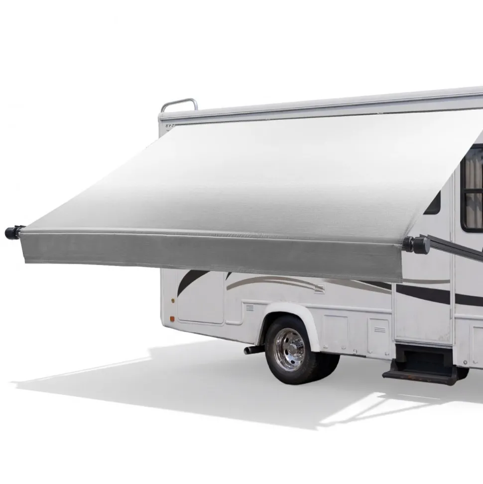 VEVOR Motorized RV Awning Complete Kit, 17.06FT Electric Retractable RV Awning with Aluminum Alloy Frame & Waterproof Fabric, Outdoor Camping Trailer Awnings Fit Most RVs (17FT Type, Gradient Gray)
