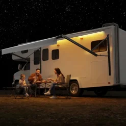 VEVOR Motorized RV Awning Complete Kit, 17.06FT Electric Retractable RV Awning with Aluminum Alloy Frame & Waterproof Fabric, Outdoor Camping Trailer Awnings Fit Most RVs (17FT Type, Gradient Gray)