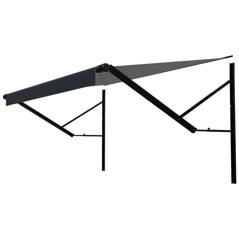 VEVOR Motorized RV Awning Complete Kit, 18' Retractable Awning with Aluminum Alloy Frame, Outdoor Trailer Awning, Fit for Most RVs(Black Fade)