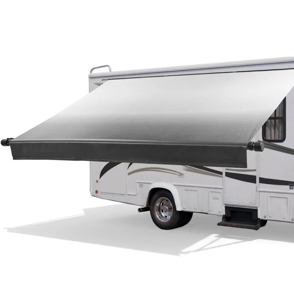 VEVOR Motorized RV Awning Complete Kit, 20.06FT Electric Retractable RV Awning with Aluminum Alloy Frame & Waterproof Fabric, Outdoor Camping Trailer Awnings Fit Most RVs (20FT Type, Gradient Black)