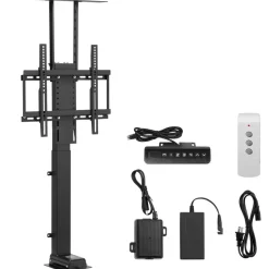 VEVOR Motorized TV Lift Stand, 132 lbs max Load Adjustable TV Lift Stand Mount Bracket, Vertical Electric TV Bracket with Remote Control, for 32-55 in (Not in Cabinet) / 32 - 50 in (in Cabinet) TVs