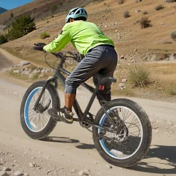 VEVOR Mountain Bike, 20 inch MTB Bicycle with 7 Speeds SHIMANO Twist Shifting, Comfort Saddle, Dual Disc Brakes, High Carbon Steel Frame, Fat Tire Sport Cycling Bicycle for Trail Snow