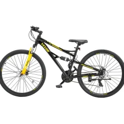 VEVOR Mountain Bike, 29 inch MTB Bicycle with Full Dual Suspension, 24 Speeds Twist Shifting, Comfort Saddle, Dual Disc Brakes, Aluminum Alloy Frame, Adult Sport Cycling Bicycle for Men Women Trail Snow