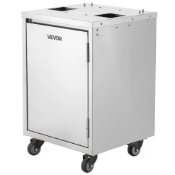 VEVOR Movable Base Cabinet for Orange Juicer, Thickened Stainless Steel, 4 Swivel Casters, Compatible with VEVOR NS2000E-2NS2000E-2TNS2000E-3 Semi-Automatic Feed Orange Juicer, Easy Installation