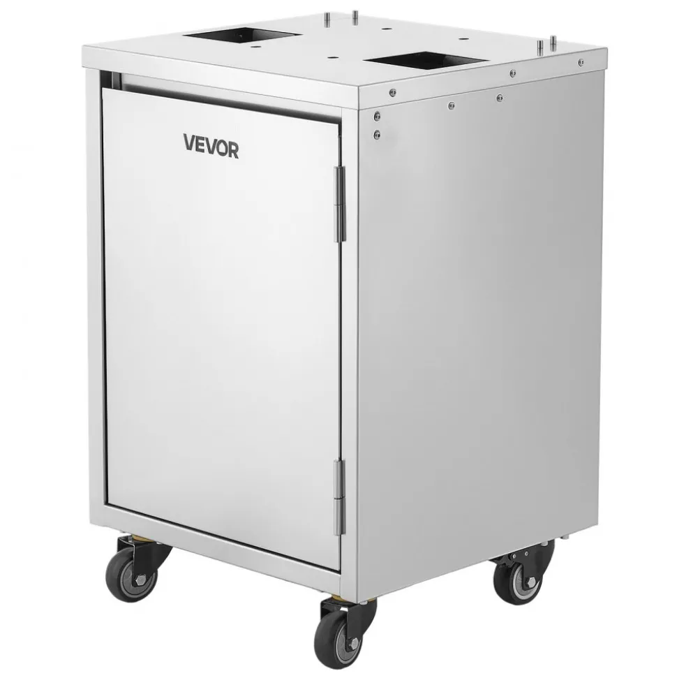 VEVOR Movable Base Cabinet for Orange Juicer, Thickened Stainless Steel, 4 Swivel Casters, Compatible with VEVOR NS2000E-2NS2000E-2TNS2000E-3 Semi-Automatic Feed Orange Juicer, Easy Installation