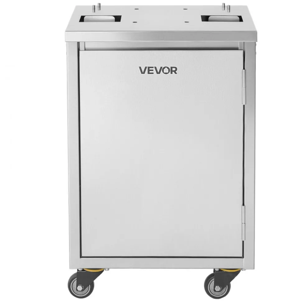 VEVOR Movable Base Cabinet for Orange Juicer, Thickened Stainless Steel, 4 Swivel Casters, Compatible with VEVOR NS2000E-2NS2000E-2TNS2000E-3 Semi-Automatic Feed Orange Juicer, Easy Installation