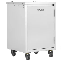 VEVOR Movable Base Cabinet for Orange Juicer, Thickened Stainless Steel, 4 Swivel Casters, Compatible with VEVOR NS2000E-2NS2000E-2TNS2000E-3 Semi-Automatic Feed Orange Juicer, Easy Installation