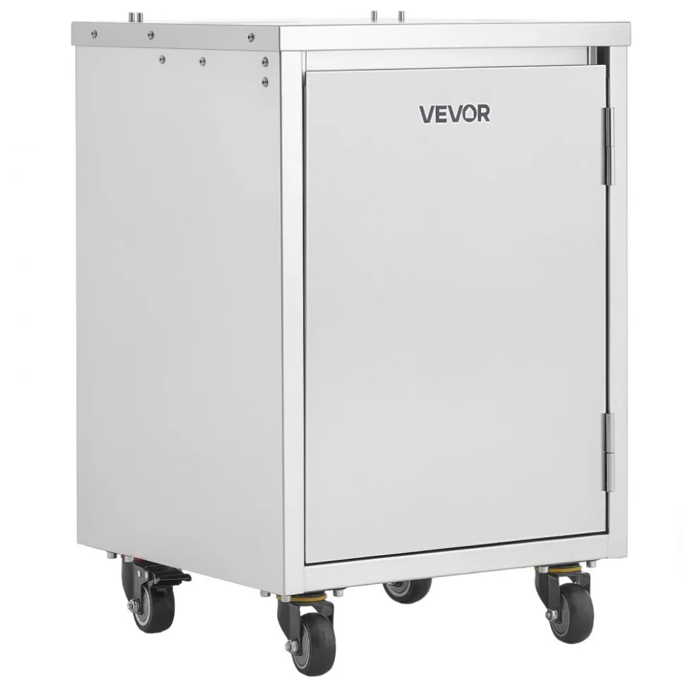 VEVOR Movable Base Cabinet for Orange Juicer, Thickened Stainless Steel, 4 Swivel Casters, Compatible with VEVOR NS2000E-2NS2000E-2TNS2000E-3 Semi-Automatic Feed Orange Juicer, Easy Installation