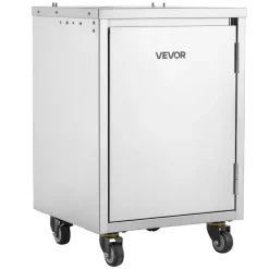 VEVOR Movable Base Cabinet for Orange Juicer, Thickened Stainless Steel Cabinet, 4 Swivel Casters, Compatible with VEVOR NS2000E-4NS2000E-4P Fully Automatic Feed Orange Juicer, Easy Installation