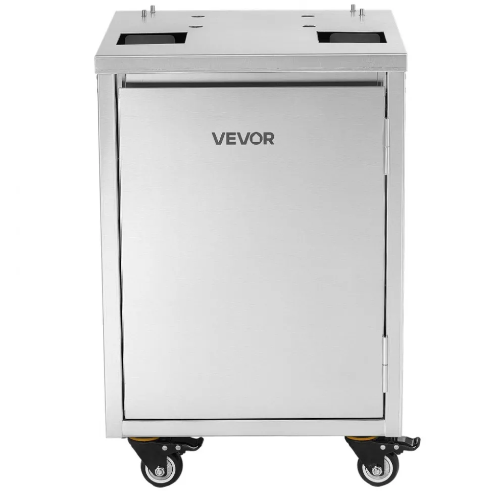 VEVOR Movable Base Cabinet for Orange Juicer, Thickened Stainless Steel Cabinet, 4 Swivel Casters, Compatible with VEVOR NS2000E-4NS2000E-4P Fully Automatic Feed Orange Juicer, Easy Installation