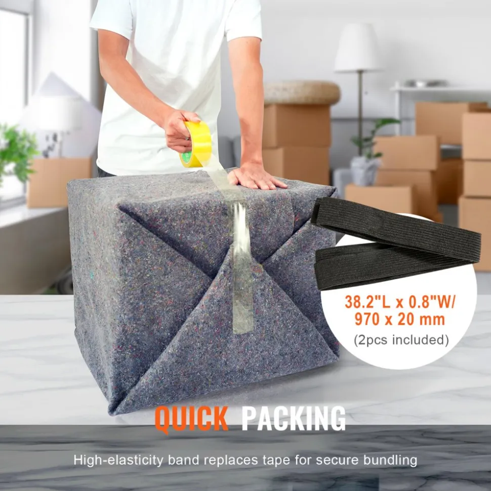 VEVOR Moving Blankets, 72" x 54", 21 lbs/dz Weight, 12 Packs, Professional Recycled Cotton Packing Blanket, Large Heavy Duty Shipping Mover Pads Perfect for Protecting Furniture, Floors, Appliances