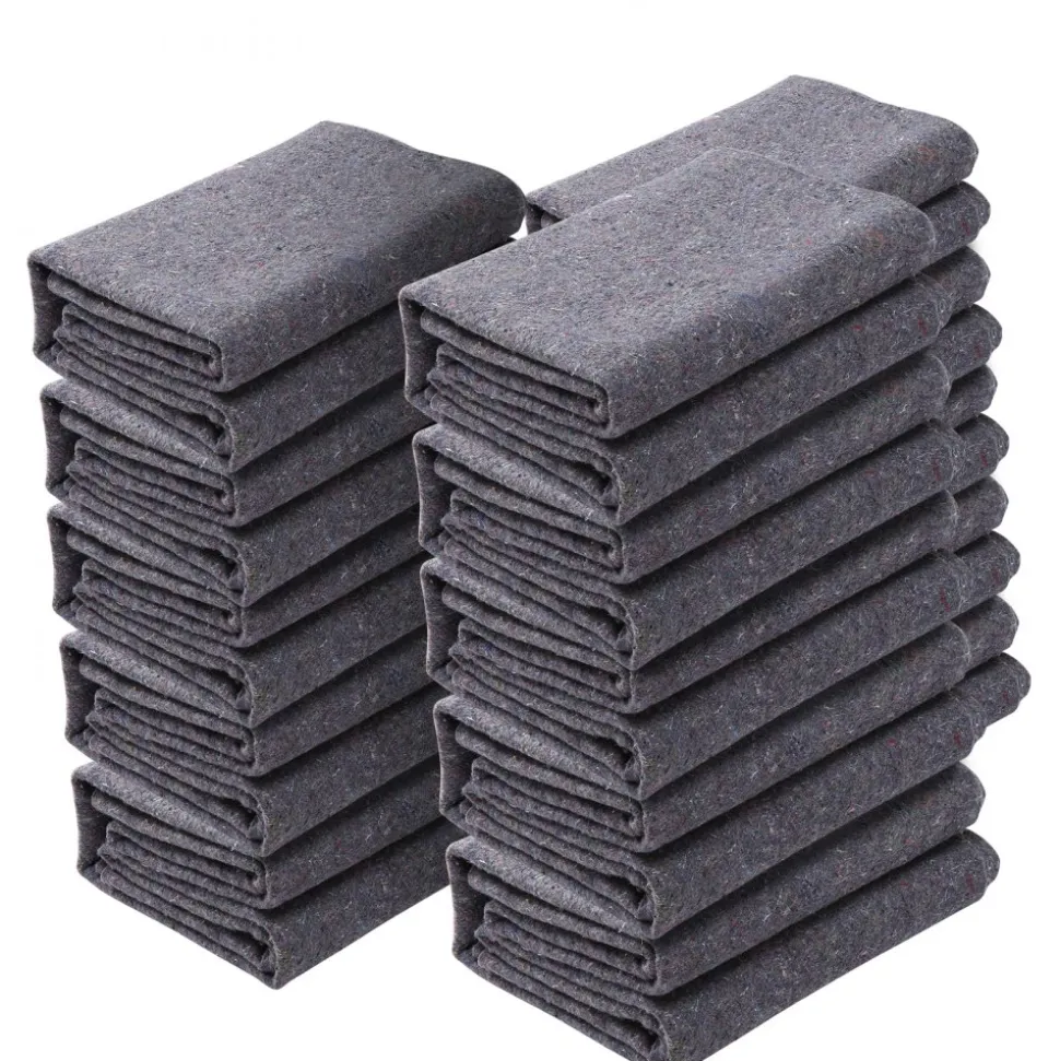 VEVOR Moving Blankets, 72" x 54", 21 lbs/dz Weight, 12 Packs, Professional Recycled Cotton Packing Blanket, Large Heavy Duty Shipping Mover Pads Perfect for Protecting Furniture, Floors, Appliances