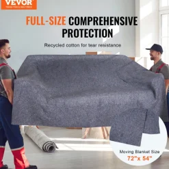 VEVOR Moving Blankets, 72" x 54", 21 lbs/dz Weight, 24 Packs, Professional Recycled Cotton Packing Blanket, Large Heavy Duty Shipping Mover Pads Perfect for Protecting Furniture, Floors, Appliances