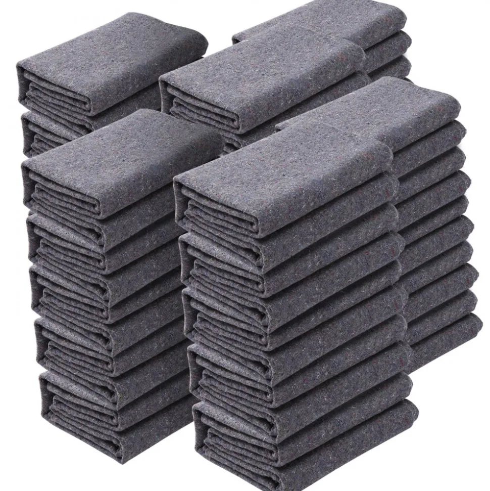 VEVOR Moving Blankets, 72" x 54", 21 lbs/dz Weight, 24 Packs, Professional Recycled Cotton Packing Blanket, Large Heavy Duty Shipping Mover Pads Perfect for Protecting Furniture, Floors, Appliances