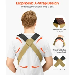 VEVOR Moving Straps, 2-Person Lifting and Moving System with 2 Harness Straps, 2 Load-bearing Straps & 1 Handheld Strap, Adjustable Lifting Shoulder Straps Move Furniture Appliances Mattresses