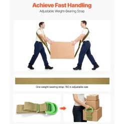 VEVOR Moving Straps, 2-Person Lifting and Moving System with 2 Harness Straps, 1 Load-bearing Strap & 1 Handheld Strap, Adjustable Lifting Shoulder Straps Move Furniture Appliances Mattresses