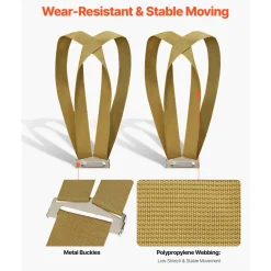 VEVOR Moving Straps, 2-Person Lifting and Moving System with 2 Harness Straps, 1 Load-bearing Strap & 1 Handheld Strap, Adjustable Lifting Shoulder Straps Move Furniture Appliances Mattresses