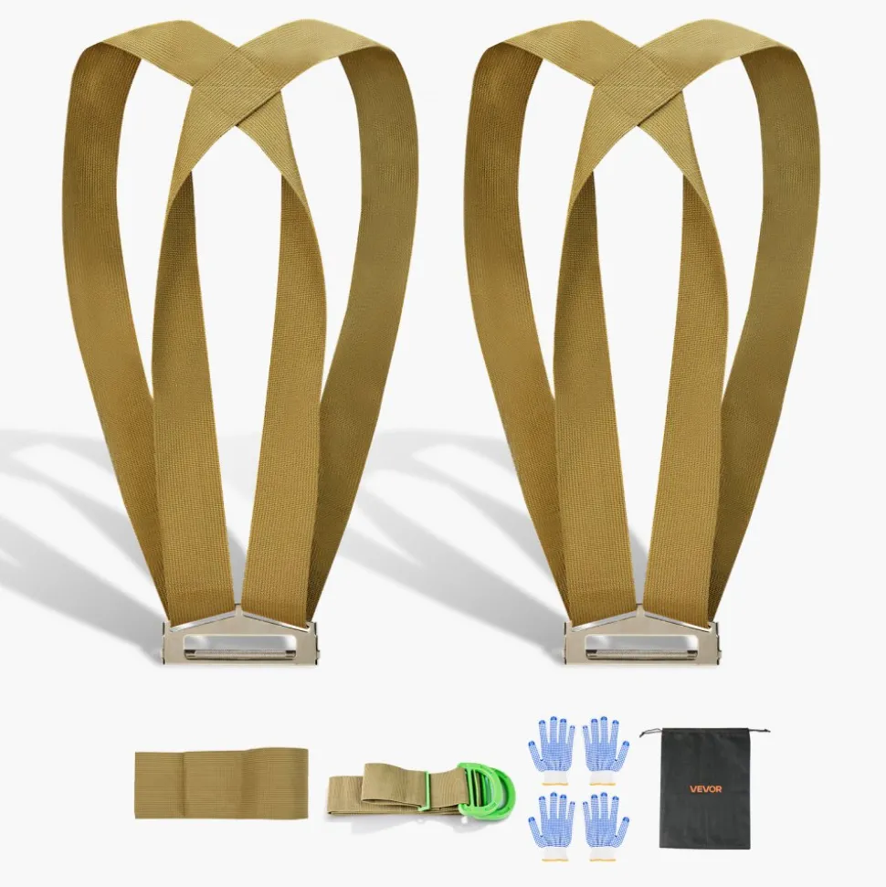 VEVOR Moving Straps, 2-Person Lifting and Moving System with 2 Harness Straps, 1 Load-bearing Strap & 1 Handheld Strap, Adjustable Lifting Shoulder Straps Move Furniture Appliances Mattresses