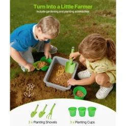 VEVOR Mud Kitchen, Outdoor Mud Kitchen for Kids, Wood Outdoor Play Kitchens with Stoves, Tank, Sink, Planting Shovels, Spatulas, Box, Cookware Pots and Accessories, Wooden Play Kitchens for Home, Lawn