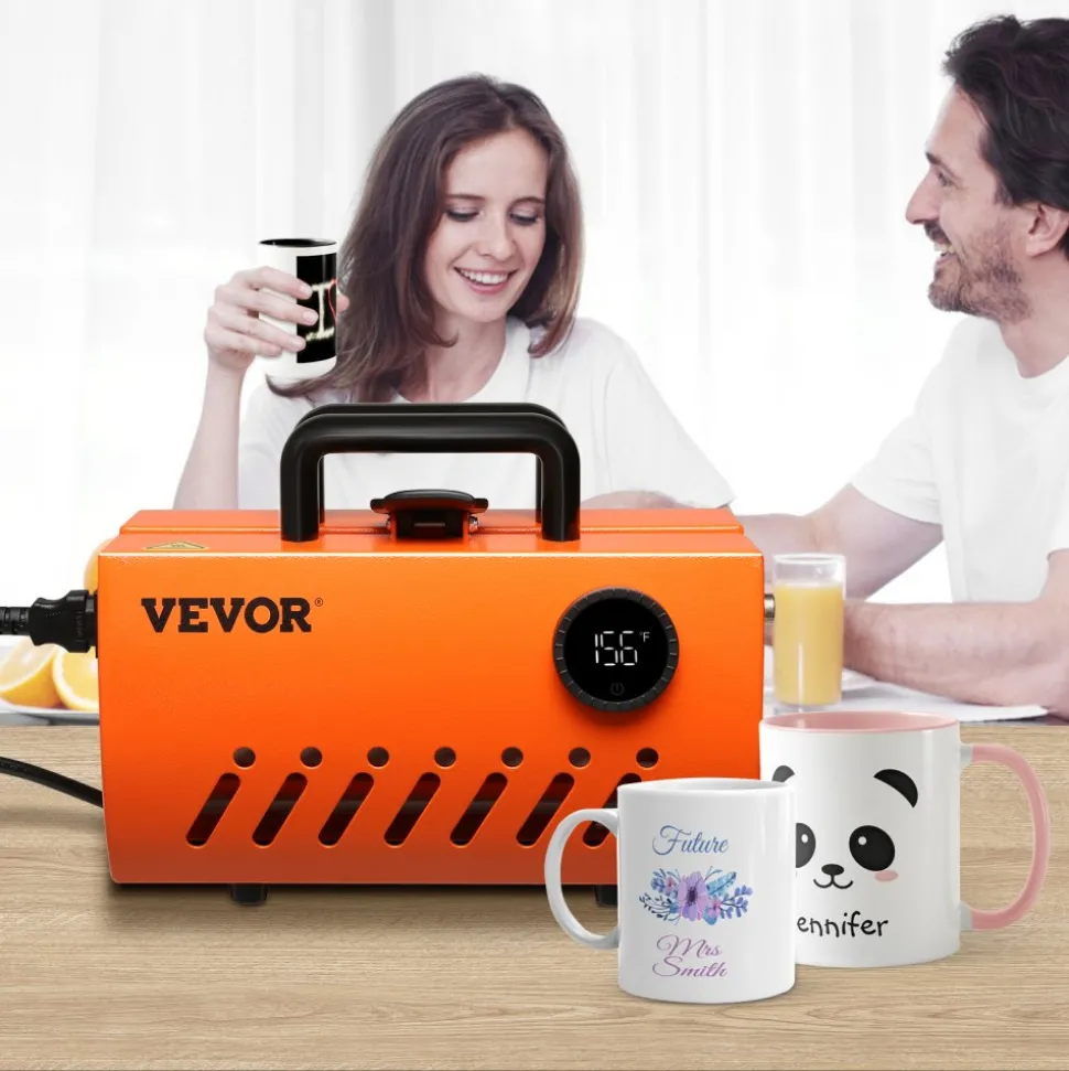 VEVOR Mug Heat Press Machine, 30oz Tumbler Heat Press, Sublimation Transfer 11-15oz 16-25oz 30oz Straight Skinny Tumblers, Cup Heat Press with Heat-resist Gloves, Tape, DIY Ceramic Mugs Glasses