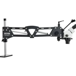 VEVOR Multi-Directional Microscope with Spring Bracket, 7X-45X Magnification Jewelry Microscope, Micro Jewelry Inlaid Stand with Integrated USB Ring LED Light and 360° Ball Vise, for Jewelry Inlay