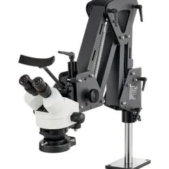 VEVOR Multi-Directional Microscope with Spring Bracket, 7X-45X Magnification Jewelry Microscope, Micro Jewelry Inlaid Stand with Integrated USB Ring LED Light and 360° Ball Vise, for Jewelry Inlay