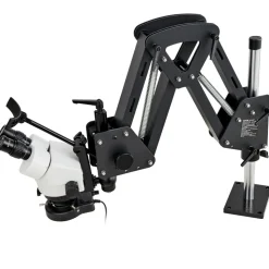 VEVOR Multi-Directional Microscope with Spring Bracket, 7X-45X Magnification Jewelry Microscope, Micro Jewelry Inlaid Stand with Integrated USB Ring LED Light, Jewelers Microscope for Jewelry Inlay