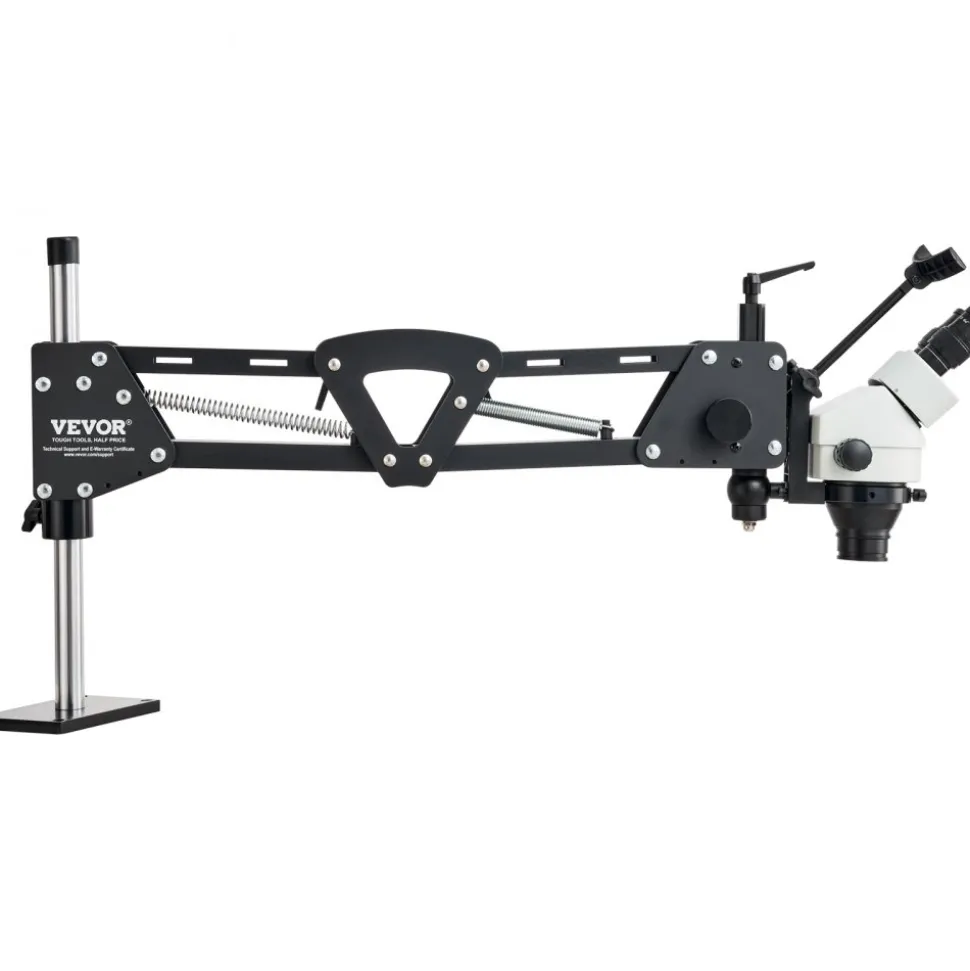 VEVOR Multi-Directional Microscope with Spring Bracket, 7X-45X Magnification Jewelry Microscope, Micro Jewelry Inlaid Stand with Integrated USB Ring LED Light, Jewelers Microscope for Jewelry Inlay