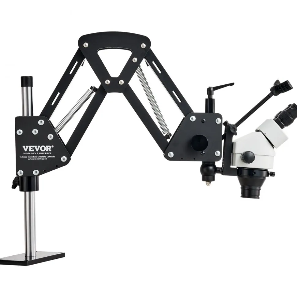 VEVOR Multi-Directional Microscope with Spring Bracket, 7X-45X Magnification Jewelry Microscope, Micro Jewelry Inlaid Stand with Integrated USB Ring LED Light, Jewelers Microscope for Jewelry Inlay