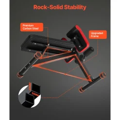 VEVOR Multi-Functional Weight Bench for Full Body Workout, Roman Chair Hyperextension Bench, 330 lbs Adjustable & Foldable Equipment for Back Arm Core Ab Workout, Sit Up Exercise Machine for Home Gym