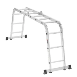 VEVOR Multi-Purpose Folding Ladder, 7-in-1 Tall Extension Step Ladder, A Frame 4 Step with Scaffolding Plank Telescoping Ladder, 15.5ft Reach Height Heavy Duty , 330 lbs Capacity for Home Outdoor